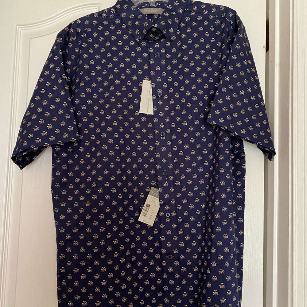 Daniel Cremieux Signature Collection Navy Blue Button Up Shirt